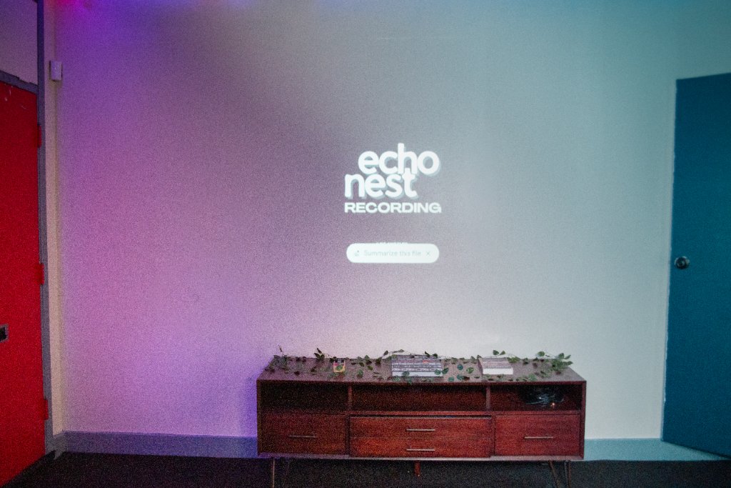 EchoNest logo projected on the wall